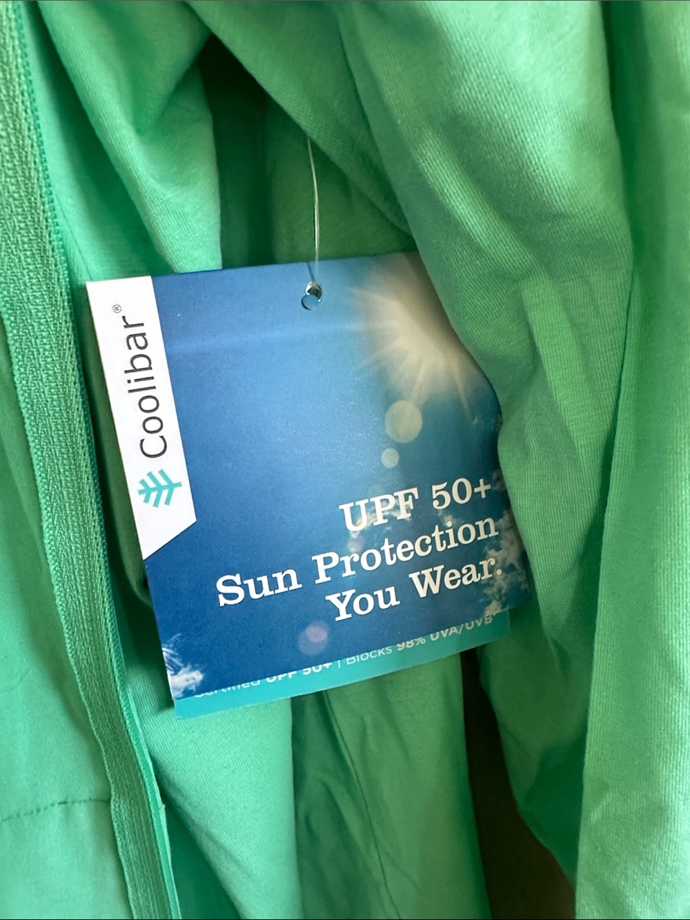 Coolibar Women's Long Sleeve Swim Cover-Up - Mint - Picture 3 of 4